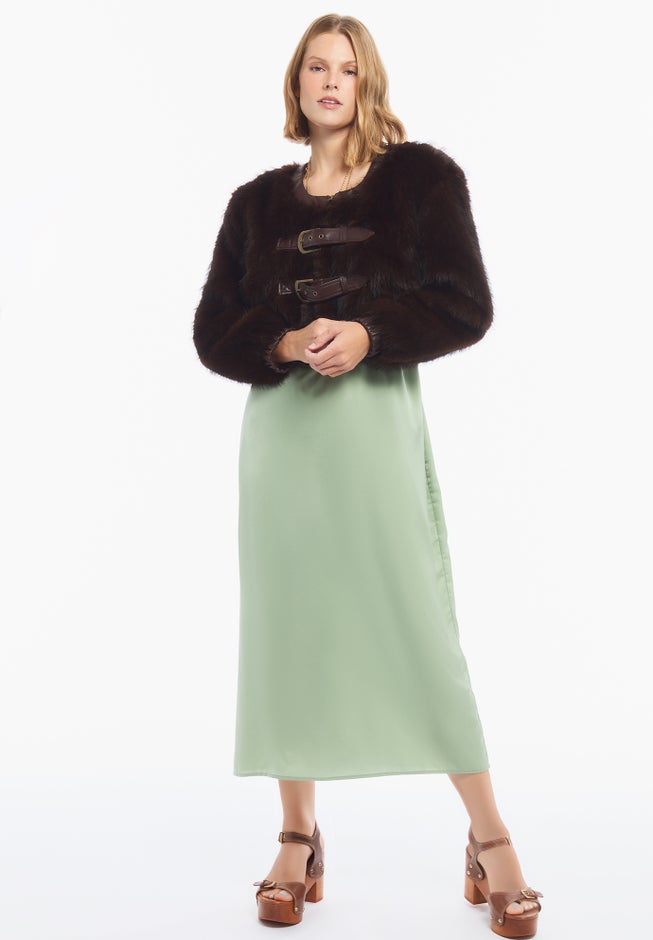Faux Fur Cropped Jacket image number 1