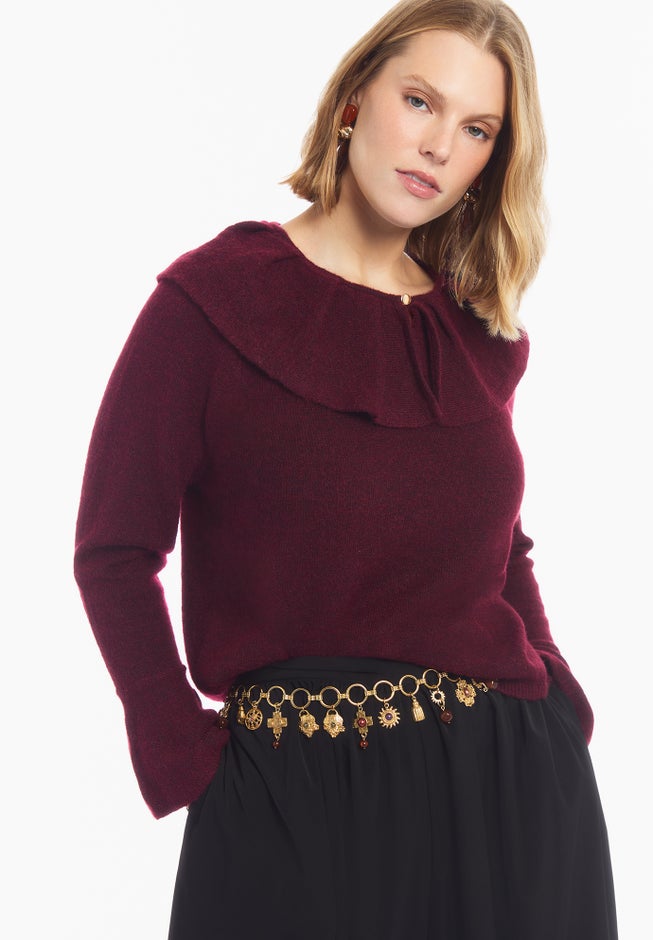 Ruffled Collar Sweater image number 4