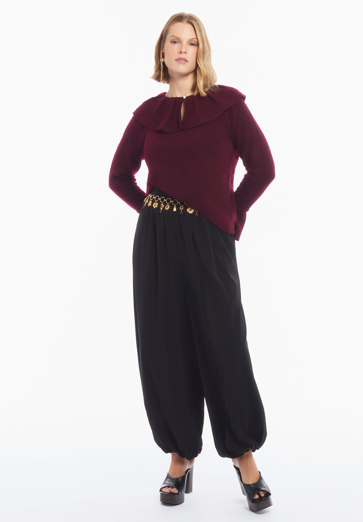 Ruffled Collar Sweater image number 1