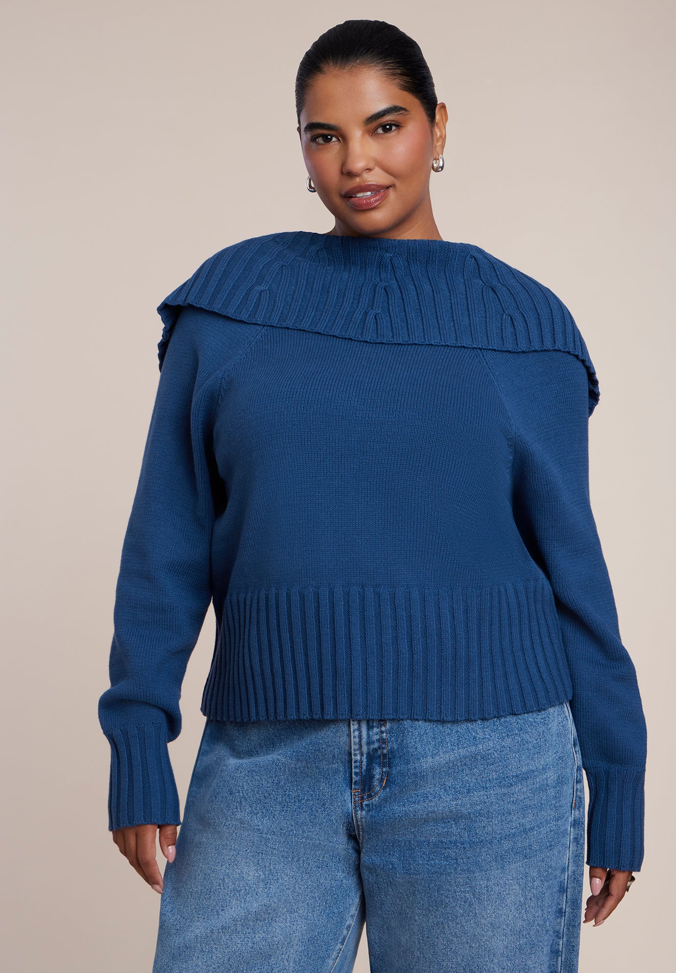 Plunging Back Sweater image number 1