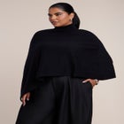 Asymmetric Turtleneck Cape image number 0