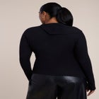 Draped Neck Knit Top image number 1