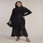 Satin & Lace Maxi Skirt image number 0