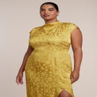 Funnel Neck Jacquard Maxi Dress image number 3