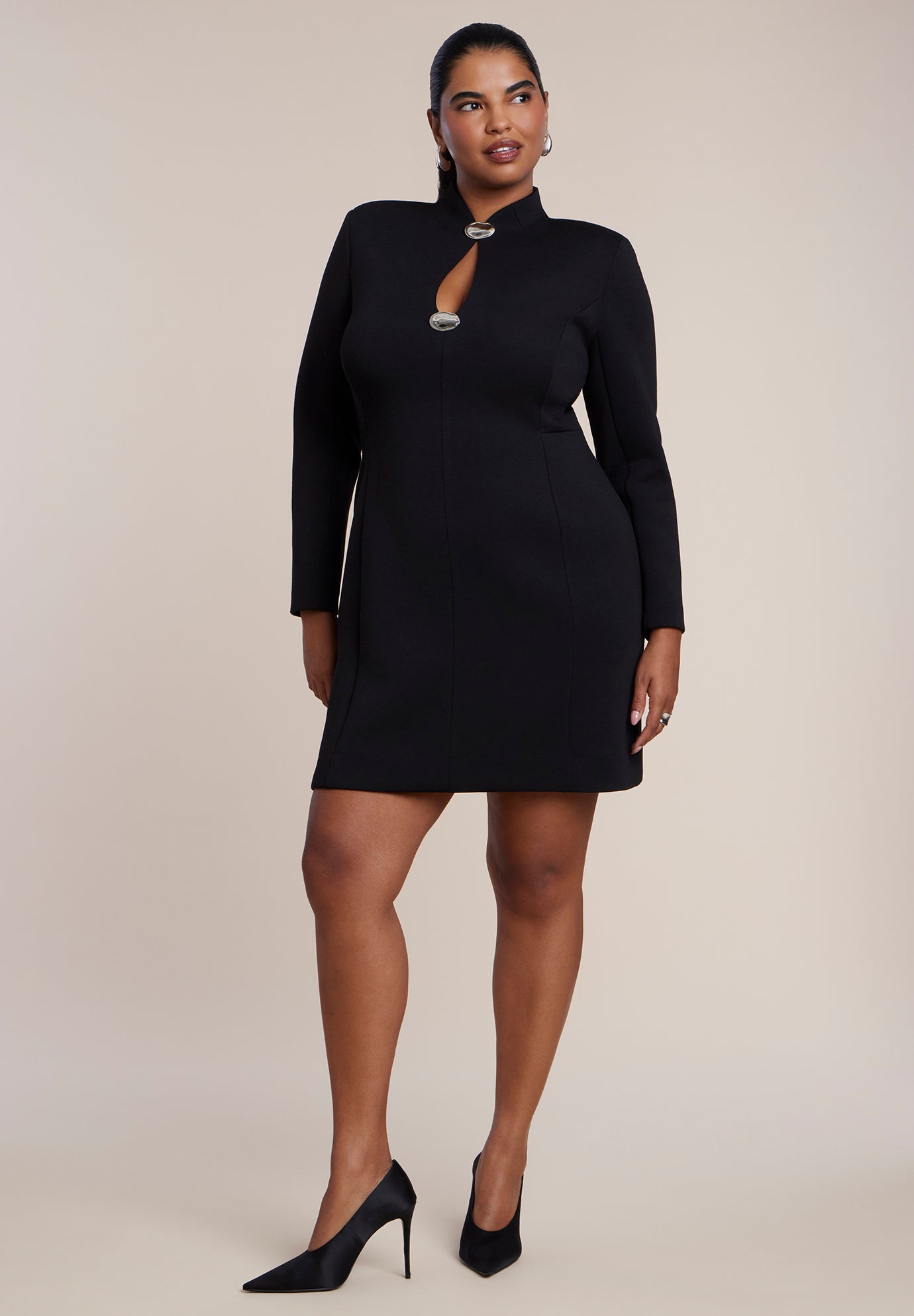 Hardware Detail Structured Mini Dress image number 1