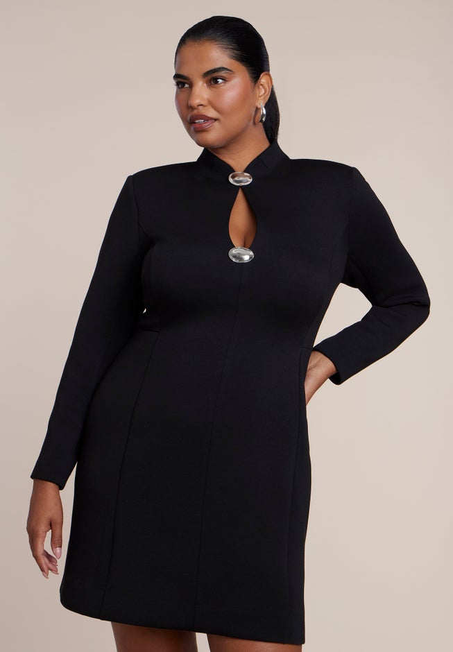 Hardware Detail Structured Mini Dress image number 3
