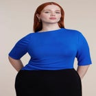 Colorblocked Elbow-Sleeve Maxi Dress image number 3