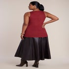 Faux Suede & Faux Leather Combo Maxi Dress image number 1