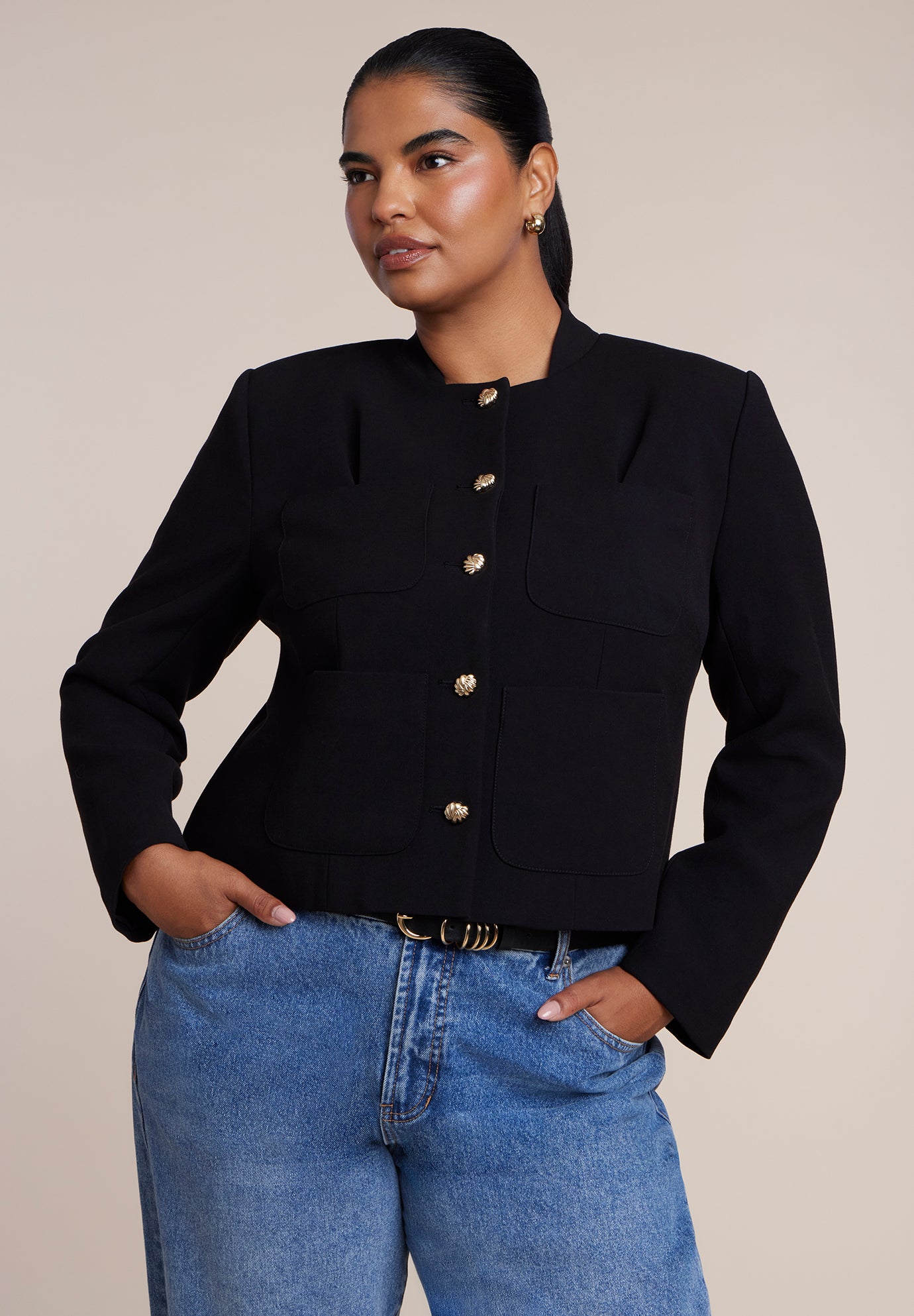 Boxy Pleat-Detail Jacket image number 0