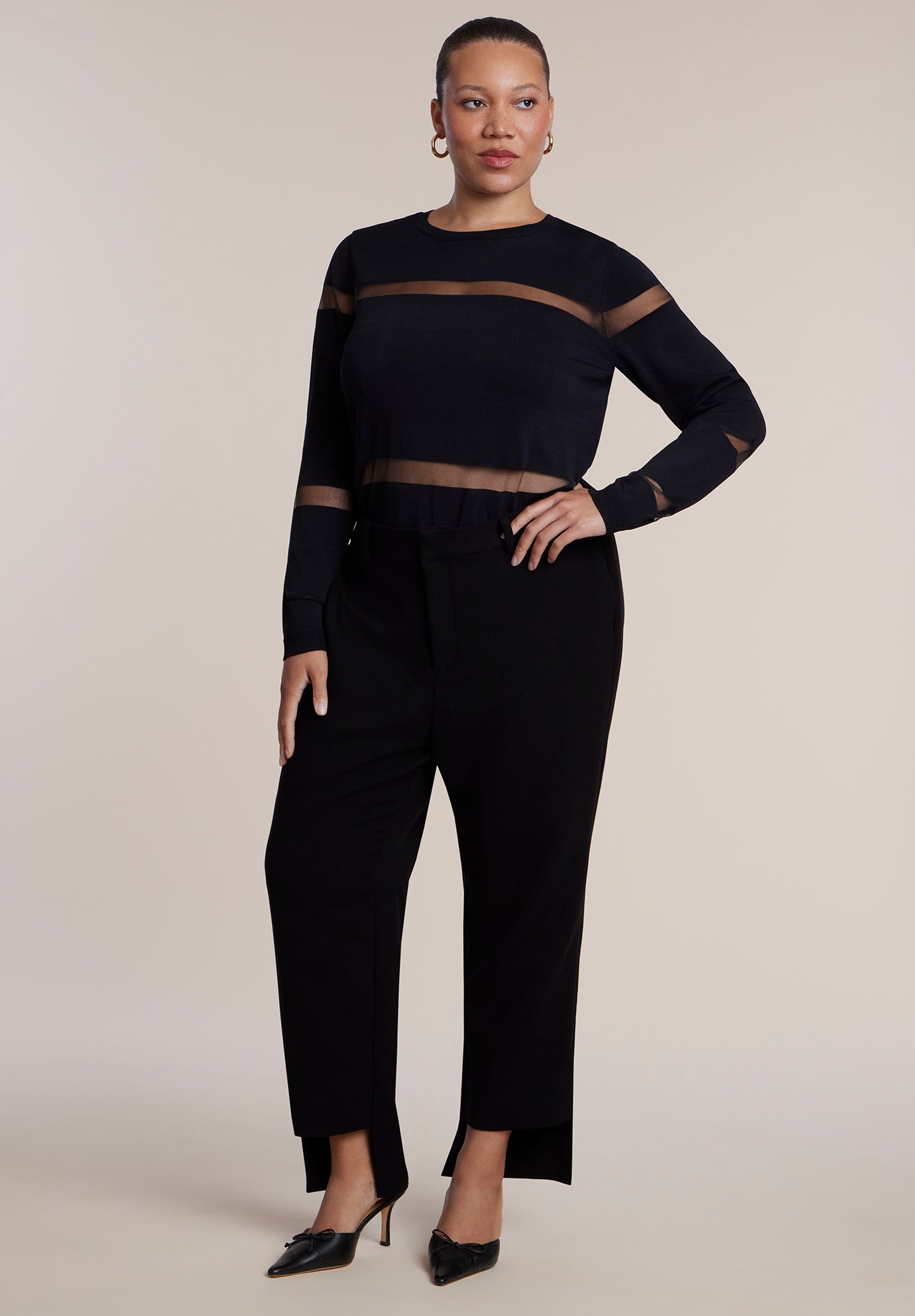 Step Hem High-Waist Trouser image number 1
