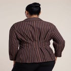 Pleated Striped Poplin Top image number 1