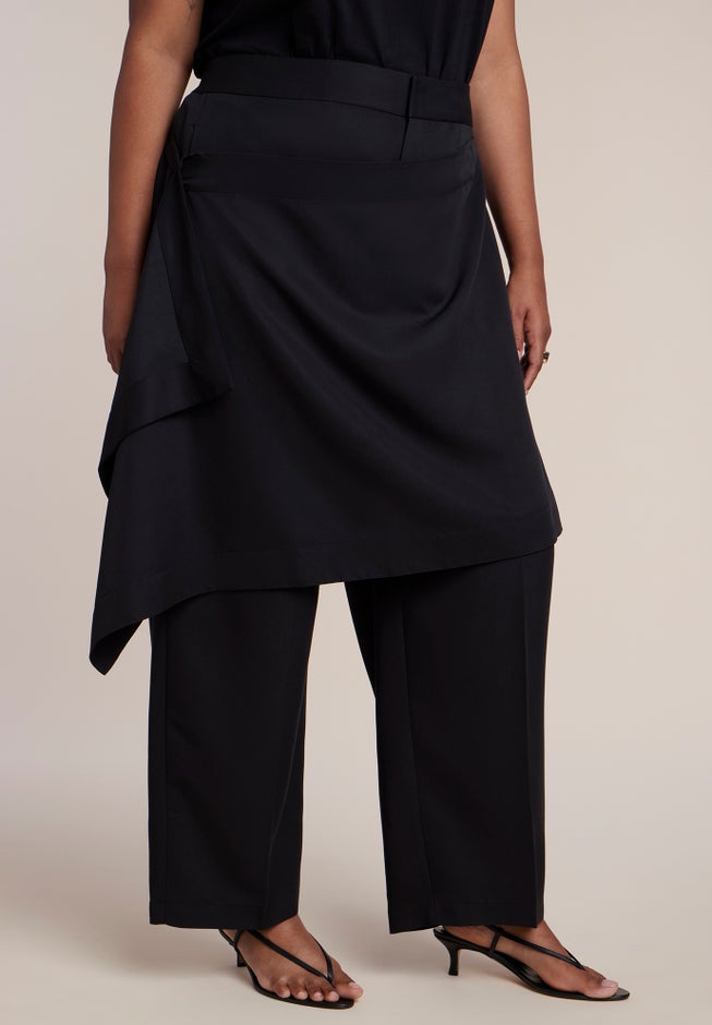 Skirt Overlay Wide-Leg Pant image number 1