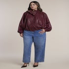 Faux Leather Cocoon Jacket image number 2
