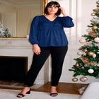Seraphina Satin Jacquard Blouse image number 2