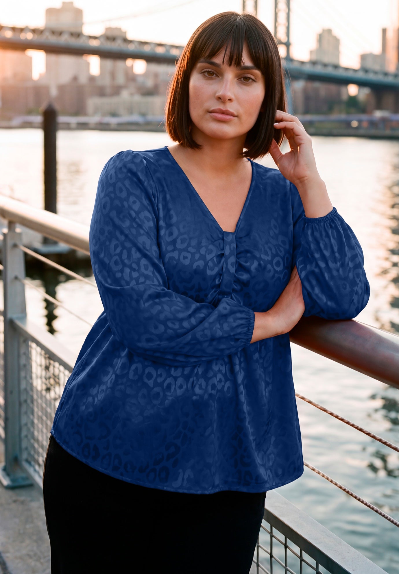 Seraphina Satin Jacquard Blouse image number 0