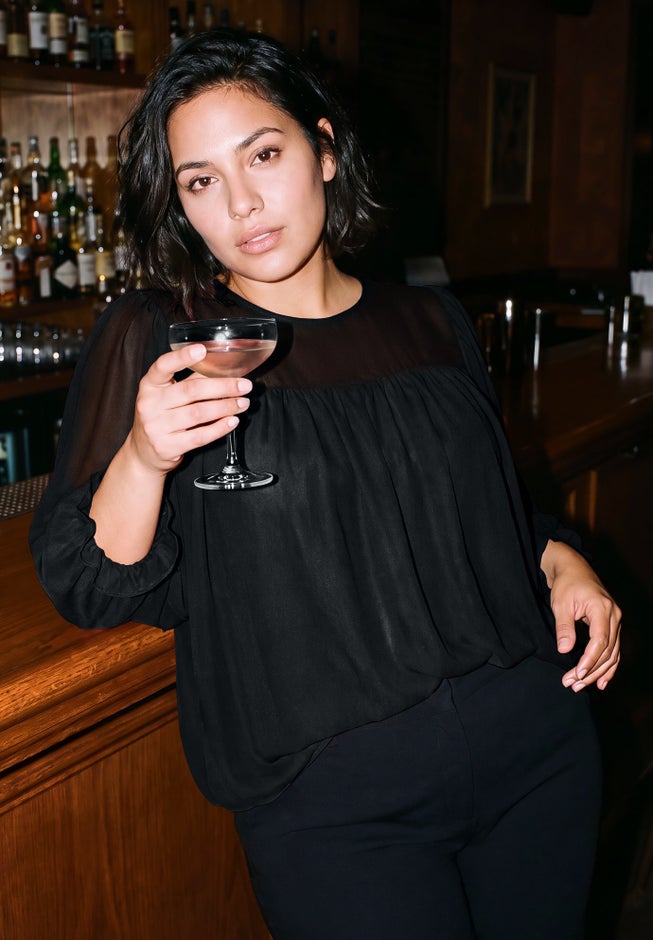 Gathered Sheer Blouse image number 1