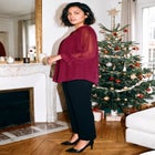 Gathered Sheer Blouse image number 2