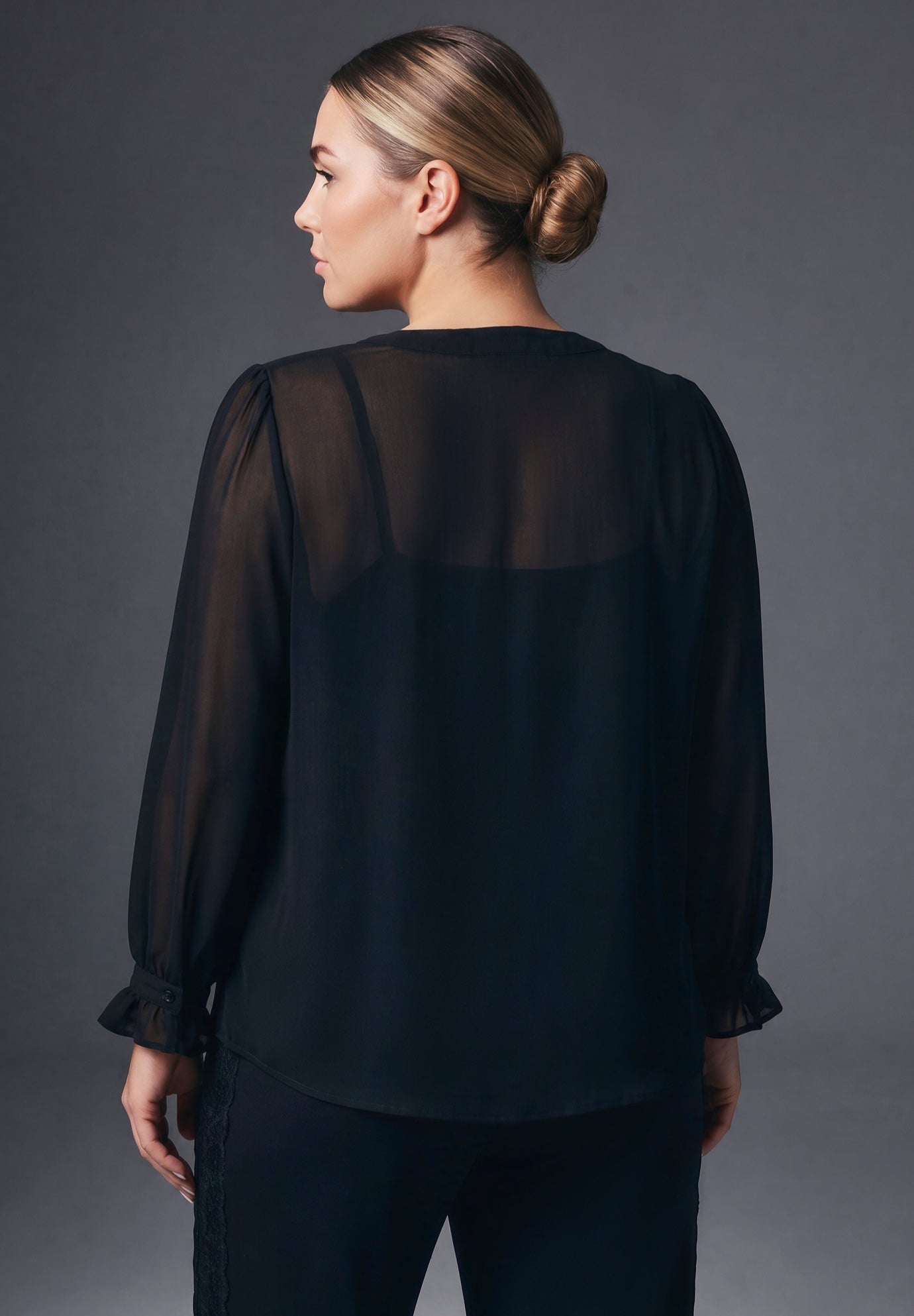 Liliana Lace Front Blouse image number 1