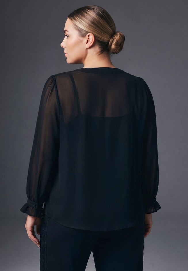 Liliana Lace Front Blouse image number 1