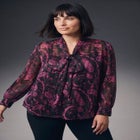 Lorissa Lurex Stripe Neck Tie Blouse image number 0