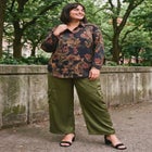 Cece Printed Button Up Blouse image number 1