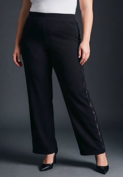 Liliana Ponte Lace Straight Leg Pant