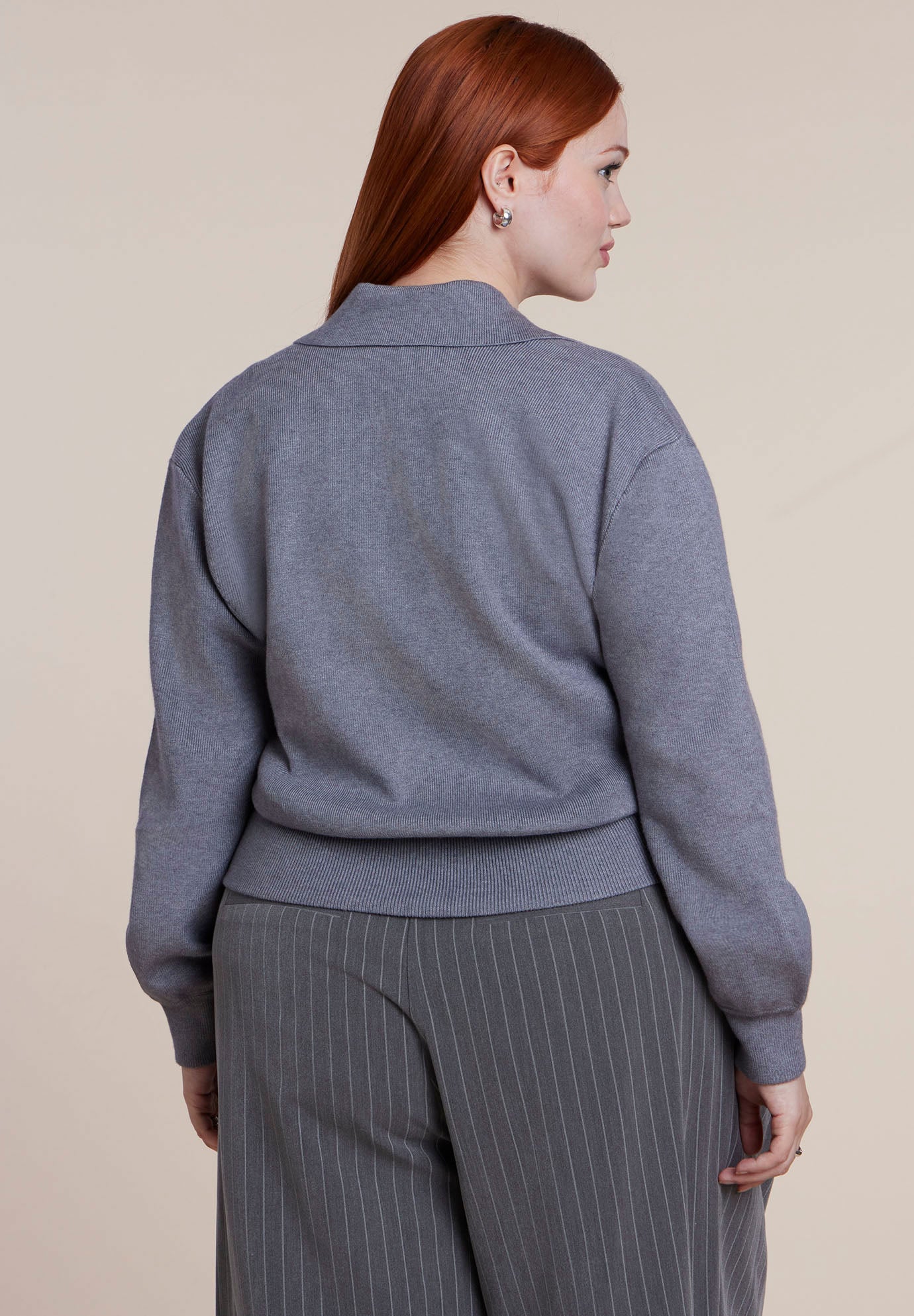V-Neck Collared Sweater image number 1