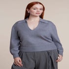 V-Neck Collared Sweater image number 0