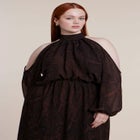 Cold-Shoulder Chiffon Maxi Dress image number 4