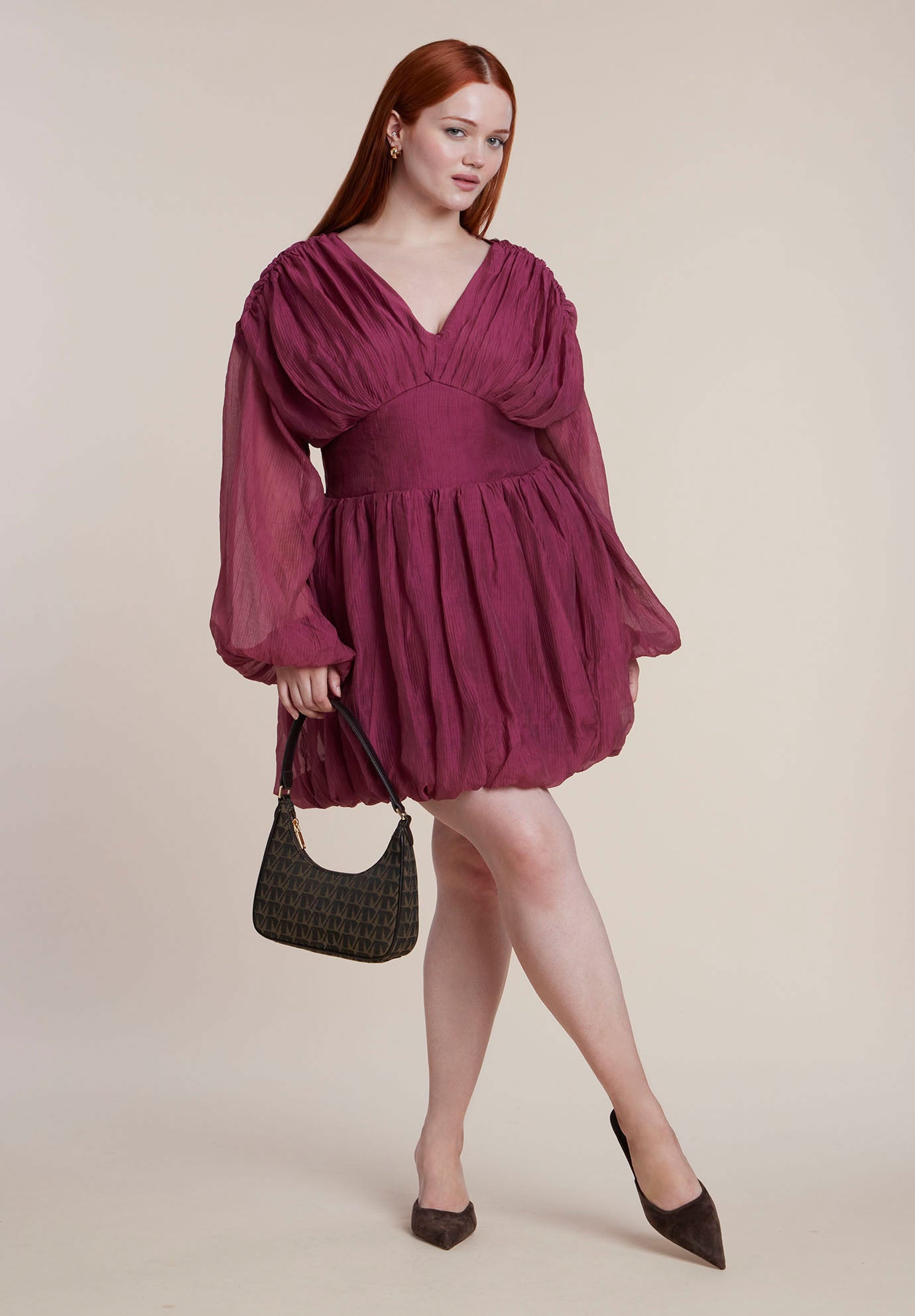Corset-Waist Bubble Mini Dress image number 1
