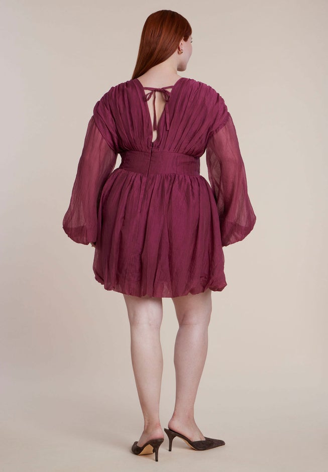 Corset-Waist Bubble Mini Dress image number 2