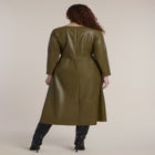 Rounded Sleeve Faux Leather Maxi Dress image number 1