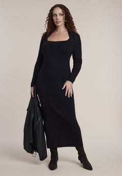 Shrug Detail Knit Maxi Dress