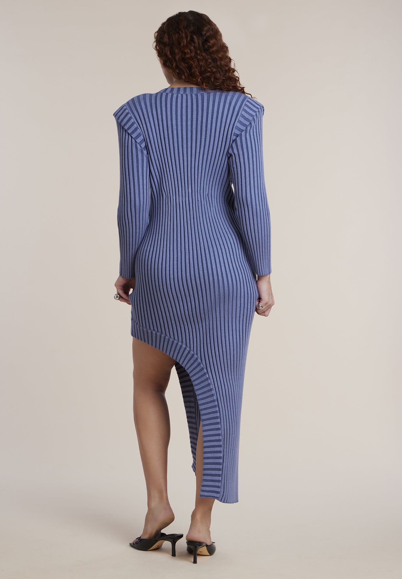 Curved High-Low Sweater Maxi Dress image number 1