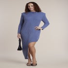 Curved High-Low Sweater Maxi Dress image number 0