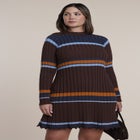 Striped Rib Knit Mini Dress image number 2