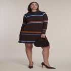 Striped Rib Knit Mini Dress image number 0