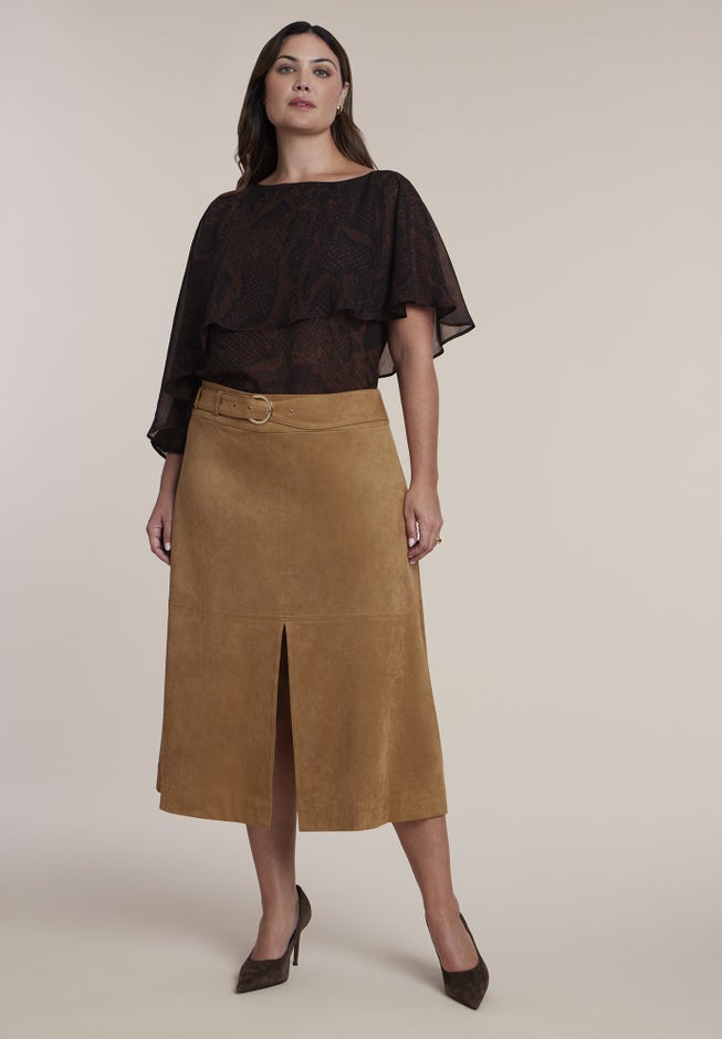 Asymmetrical Chiffon Cape Top image number 3