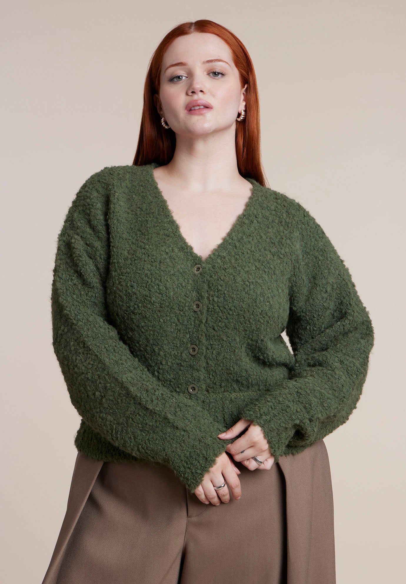 Fuzzy Boucl&eacute; Cardigan image number 0