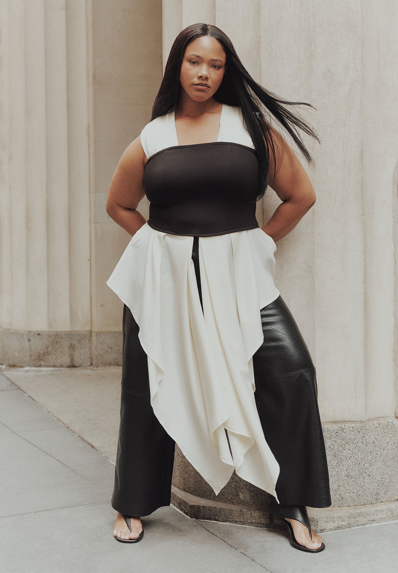 Mixed-Media Draped Tube Top image number 0
