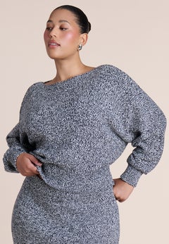 Marled Cinched-Waist Sweater
