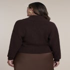 Overlapped Collar Ribbed Sweater image number 1