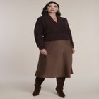 Overlapped Collar Ribbed Sweater image number 2