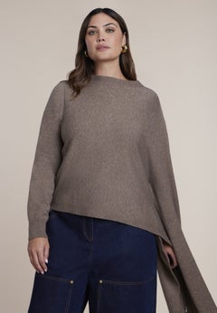 Asymmetrical Cape Sleeve Sweater