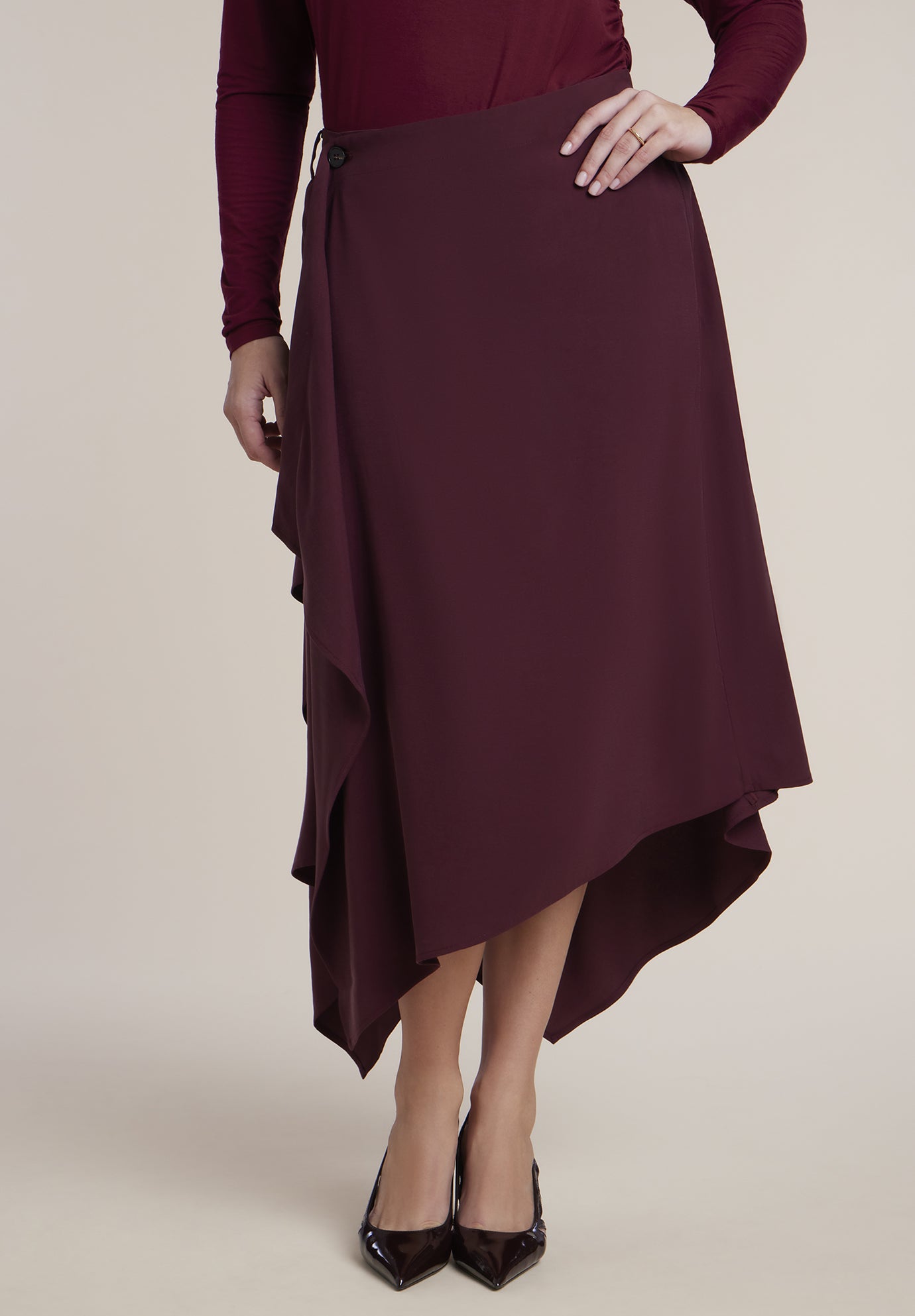 Layered Drape Midi Skirt image number 1