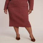 Foldover Rib Knit Midi Skirt image number 2