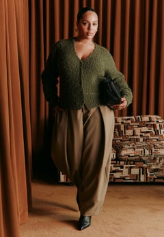 Pleat-Detail Tailored Barrel Pant