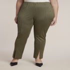 Houndstooth Fitted Slit-Hem Pant image number 1