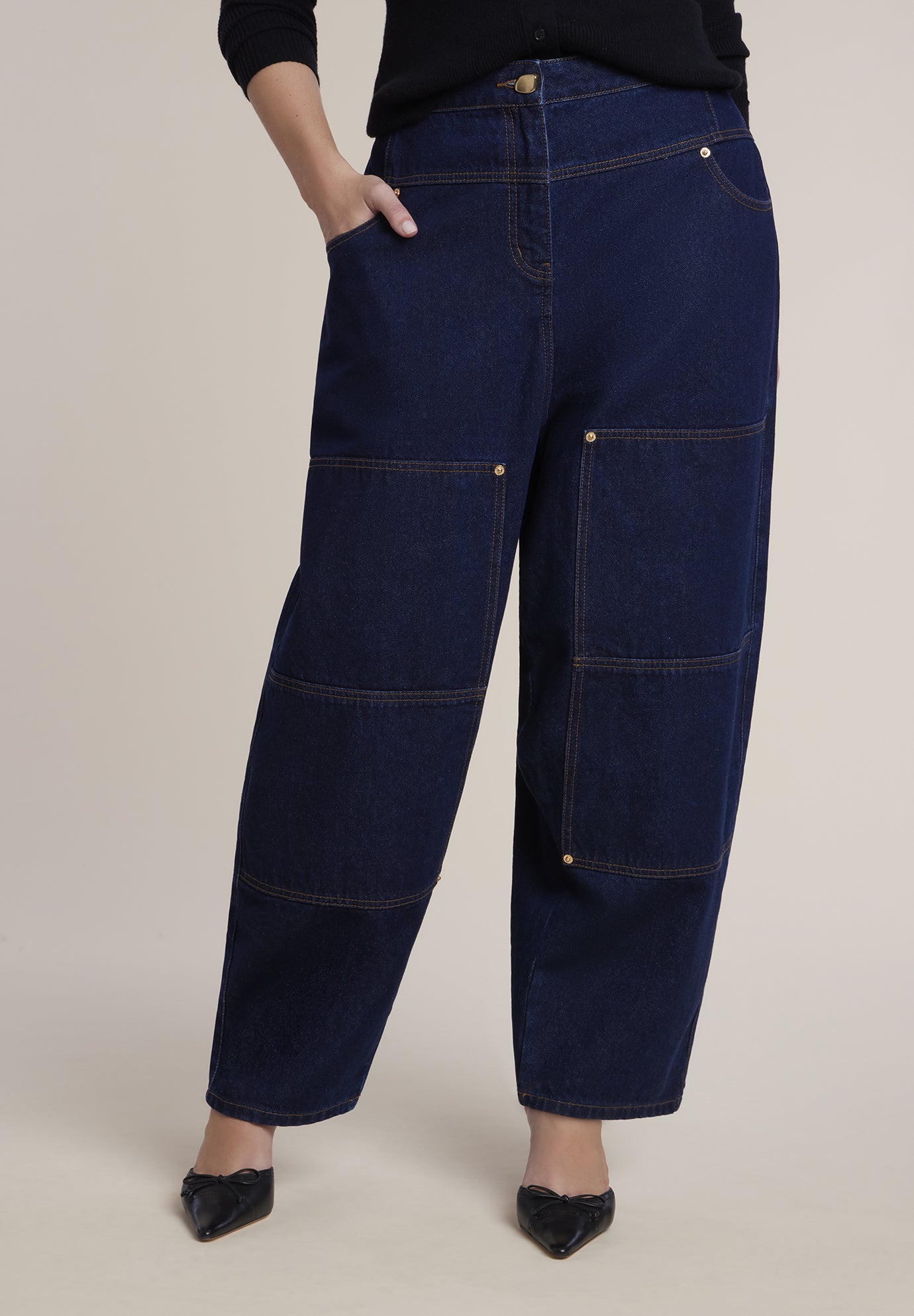 High-Rise Pocket Barrel Jean image number 1