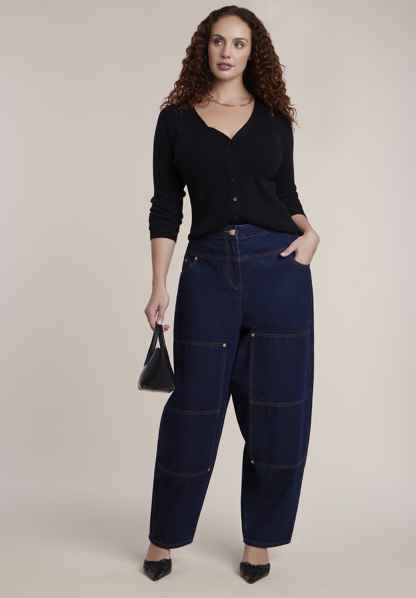 High-Rise Pocket Barrel Jean image number 0